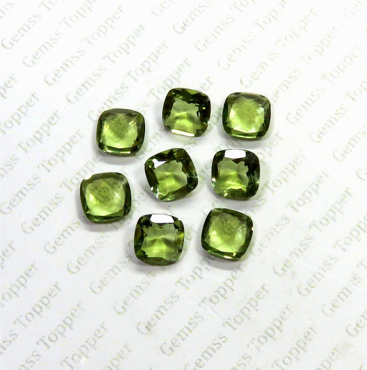 Moldavite 10x10 mm Cushion Faceted